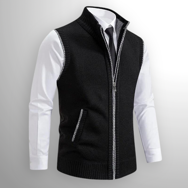 Flossie - Gilet lavorato a maglia a strati con zip frontale