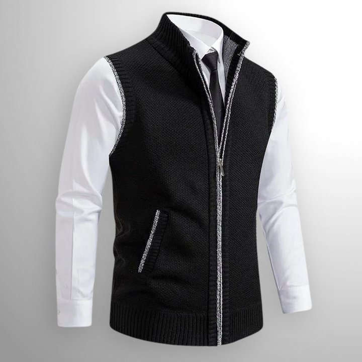 Flossie - Gilet lavorato a maglia a strati con zip frontale