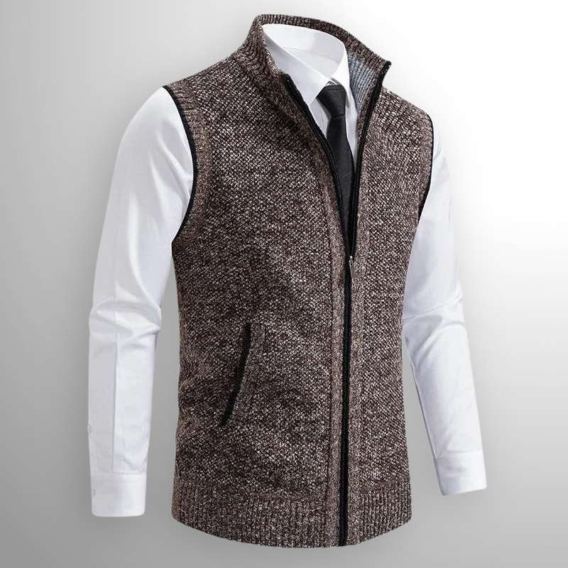 Flossie - Gilet lavorato a maglia a strati con zip frontale