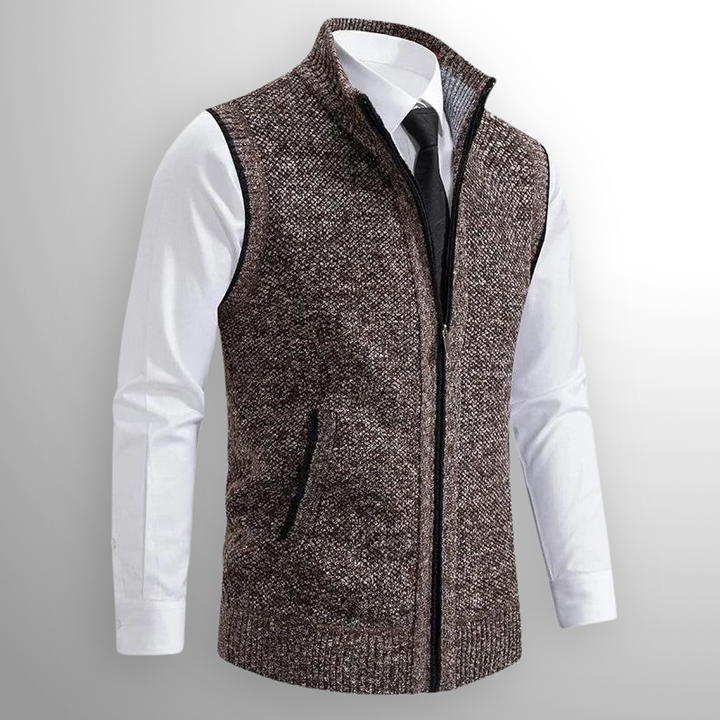 Flossie - Gilet lavorato a maglia a strati con zip frontale
