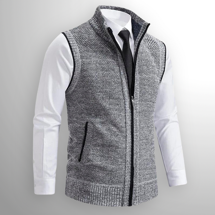 Flossie - Gilet lavorato a maglia a strati con zip frontale