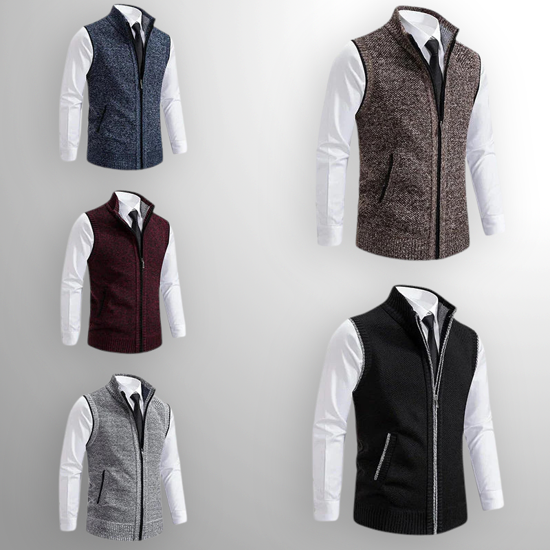 Flossie - Gilet lavorato a maglia a strati con zip frontale