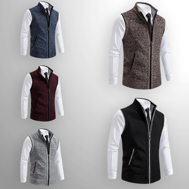 Flossie - Gilet lavorato a maglia a strati con zip frontale