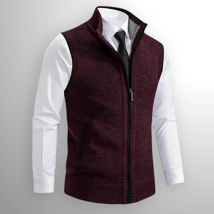 Flossie - Gilet lavorato a maglia a strati con zip frontale