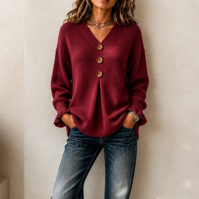 Annelie - Maglione con scollo a V dal tocco morbido