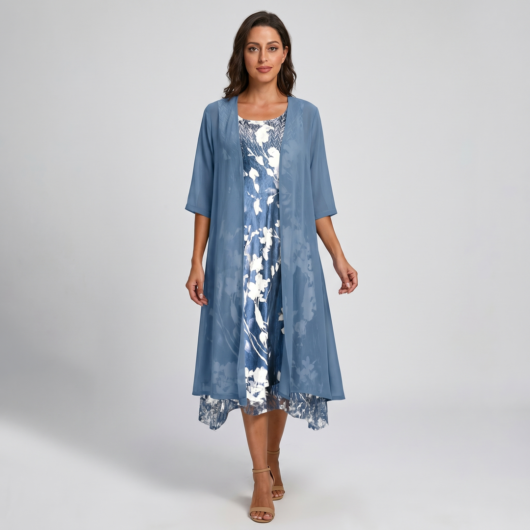 Delavelle - Coordinato elegante con abito midi a strati