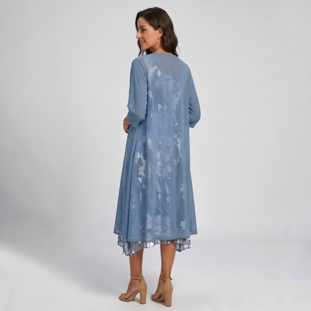 Delavelle - Coordinato elegante con abito midi a strati