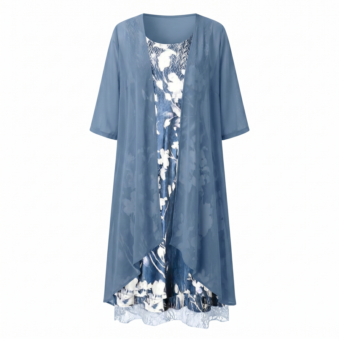 Delavelle - Coordinato elegante con abito midi a strati