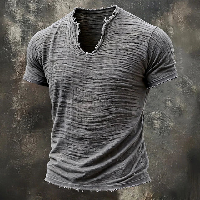 Jarrett - T-shirt testurizzata con scollo a V